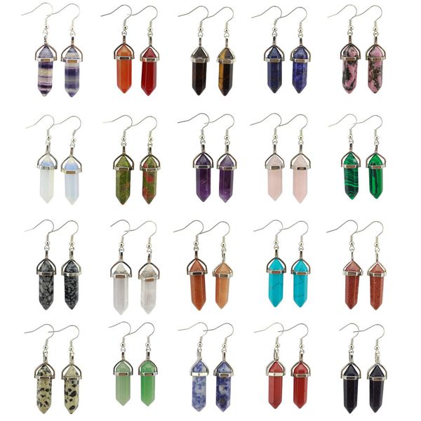designer hexagon stone pendulum charms earrings rose quartz turquoise lapis lazuli silver plated healing crystal dangle brand jewelry for wo, Golden
designer hexagon stone pendulum charms earrings rose quartz turquoise lapis lazuli silver plated healing crystal dangle brand jewelry for wo, Golden