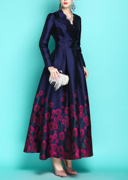casual dresses spring jacquard runway dress navy v neck women evening full length ankle-length gorgeous floral long, Black;gray
casual dresses spring jacquard runway dress navy v neck women evening full length ankle-length gorgeous floral long, Black;gray