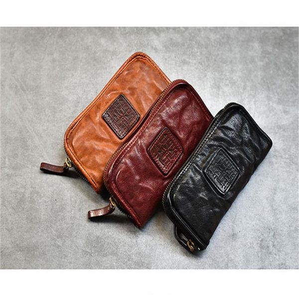 harajuku style retro hand-washed genuine leather vertical long zipper personality totem large capacity wallet men's handbag wallets, Red;black
harajuku style retro hand-washed genuine leather vertical long zipper personality totem large capacity wallet men's handbag wallets, Red;black