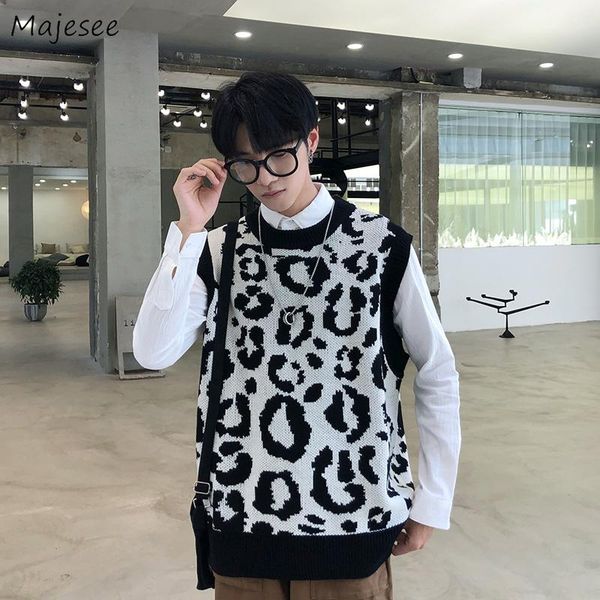 men's vests sweater vest men leopard o-neck ins stylish leisure male knitted-sweaters harajuku fashion street wear autumn students dail, Black;white
men's vests sweater vest men leopard o-neck ins stylish leisure male knitted-sweaters harajuku fashion street wear autumn students dail, Black;white