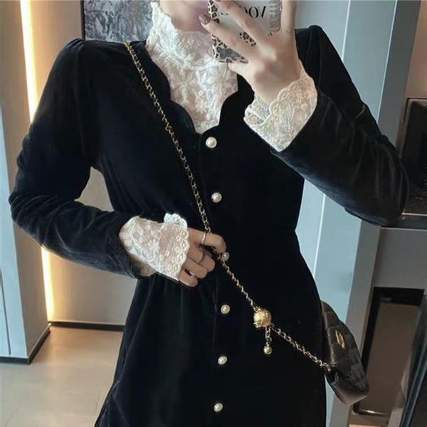 fairy vintage two-piece lace women autumn long sleeve retro french elegant dress female casual party korean winter dresses, Black;gray
fairy vintage two-piece lace women autumn long sleeve retro french elegant dress female casual party korean winter dresses, Black;gray