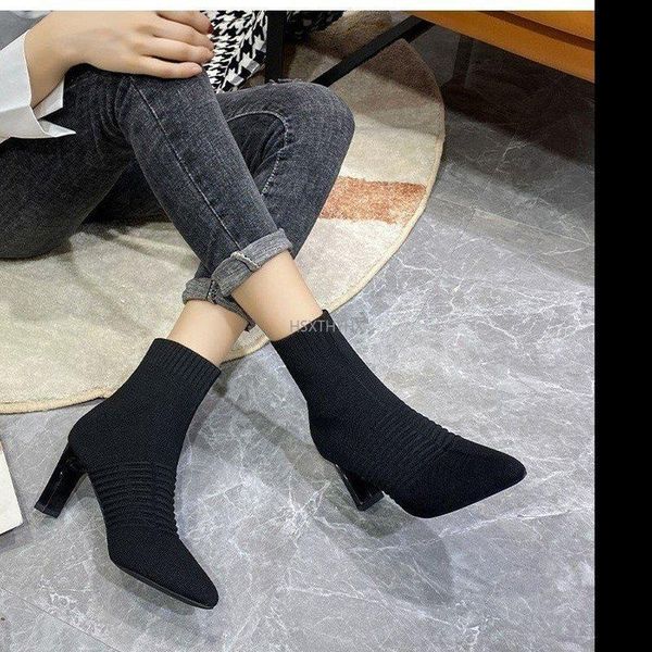 boots 2021 fashion women beige pointed toe yarn elastic ankle thick heels shoes autumn winter female socks, Black
boots 2021 fashion women beige pointed toe yarn elastic ankle thick heels shoes autumn winter female socks, Black