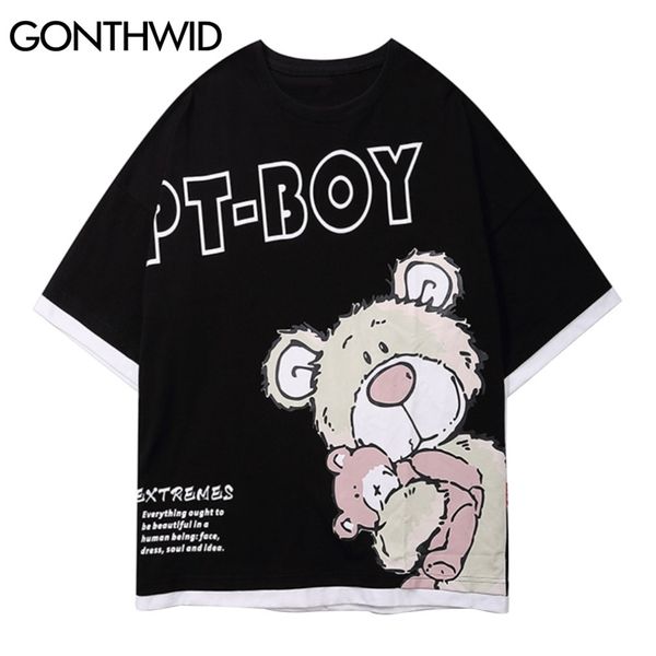 t-shirts men harajuku hip hop streetwear cartoon bear print fake 2 piece short sleeve tees cotton loose casual 210602, White;black
t-shirts men harajuku hip hop streetwear cartoon bear print fake 2 piece short sleeve tees cotton loose casual 210602, White;black
