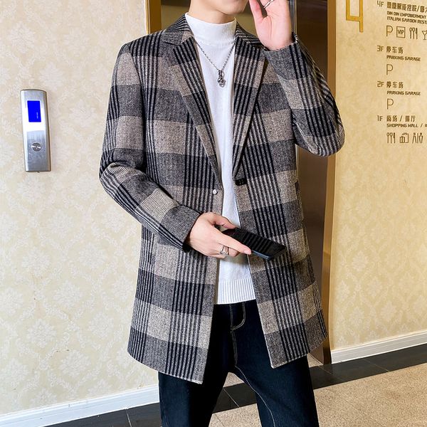 2021 new style men's keep in winter plaid woolen cloth coats/male slim fit leisure long woolen cloth jacket s-3xl, Black
2021 new style men's keep in winter plaid woolen cloth coats/male slim fit leisure long woolen cloth jacket s-3xl, Black