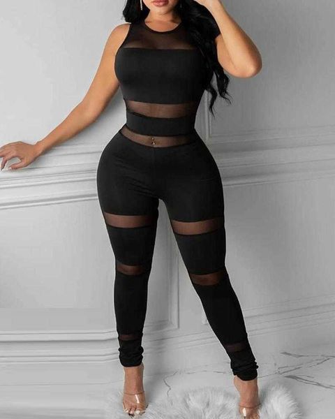 women fashion casual autumn spring wear jumpsuits overalls solid sleeveless sheer mesh jumpsuit 210716, Black;white
women fashion casual autumn spring wear jumpsuits overalls solid sleeveless sheer mesh jumpsuit 210716, Black;white