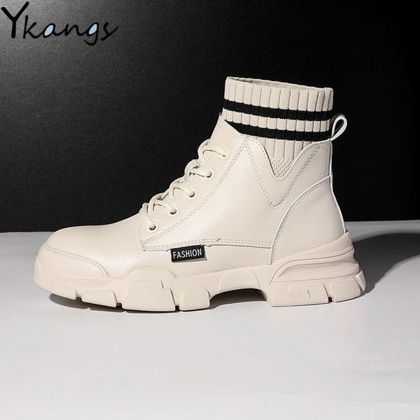 boots 2021 casual lace up gothic combat ankle woman shoes white black sock platform leather women fashion botas mujer 
boots 2021 casual lace up gothic combat ankle woman shoes white black sock platform leather women fashion botas mujer