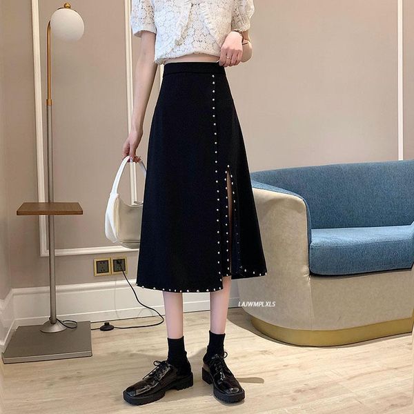 black slit skirts womens spring 2021 high-waist split design skirt mid-length irregular a-line long for women
black slit skirts womens spring 2021 high-waist split design skirt mid-length irregular a-line long for women