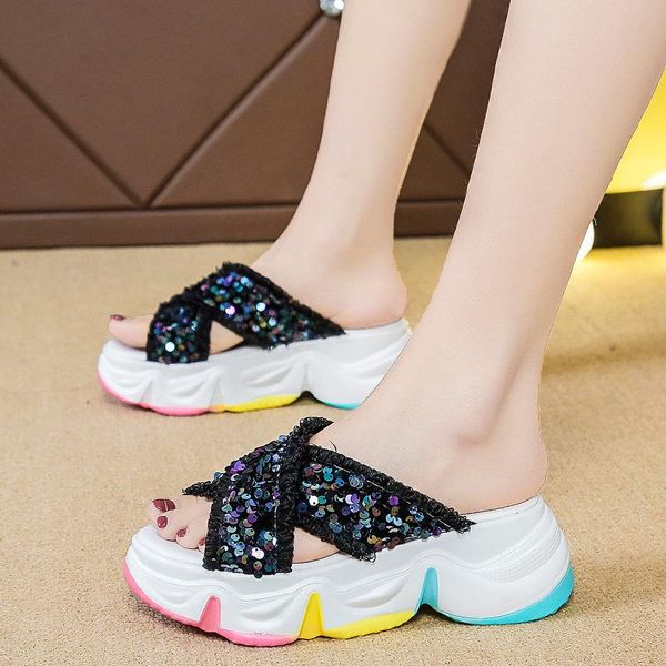 flat shoes female house slippers platform slides women heels cross-tied pantofle high soft 2021 cotton fabric casual bling pu, Black
flat shoes female house slippers platform slides women heels cross-tied pantofle high soft 2021 cotton fabric casual bling pu, Black