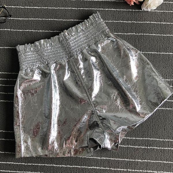 women's shorts spring 2021ss luxury women silvery genuine leather high waist pants for ladies plus size, White;black
women's shorts spring 2021ss luxury women silvery genuine leather high waist pants for ladies plus size, White;black