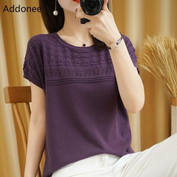 addonee style pullovers short summer spring o-neck soild office lady casual fashion show thin women female sweater women's t-shirt, White
addonee style pullovers short summer spring o-neck soild office lady casual fashion show thin women female sweater women's t-shirt, White