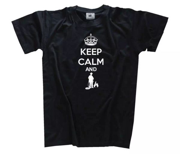 keep calm and fight fire ii fire brigade ii t-shirt s-xxxl, White;black
