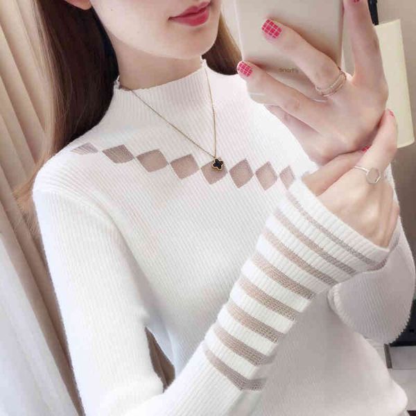 sweaters half turtleneck women pullover autumn winter basic knitted sweater hollow solid jumper long sleeve bottoming, White;black
sweaters half turtleneck women pullover autumn winter basic knitted sweater hollow solid jumper long sleeve bottoming, White;black