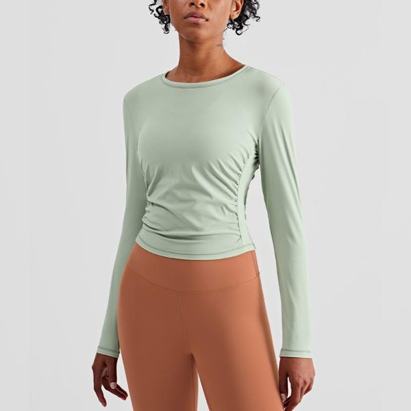 yoga outfit design fitness women shirt long sleeve sport slim running gym clothing pleated thin waist skinny stretch sportswear
yoga outfit design fitness women shirt long sleeve sport slim running gym clothing pleated thin waist skinny stretch sportswear