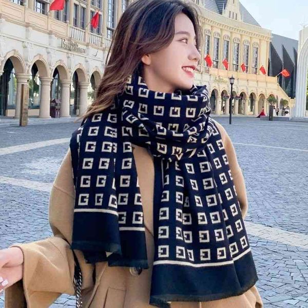 design new korean g-shaped east gate long scarf women's net red live imitation cashmere double-sided bib shawl, Blue;gray
design new korean g-shaped east gate long scarf women's net red live imitation cashmere double-sided bib shawl, Blue;gray