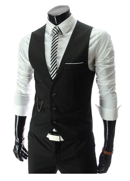 men's formal vest 2021 slim single-breasted casual sleeveless business jacket suit, Black;white
men's formal vest 2021 slim single-breasted casual sleeveless business jacket suit, Black;white