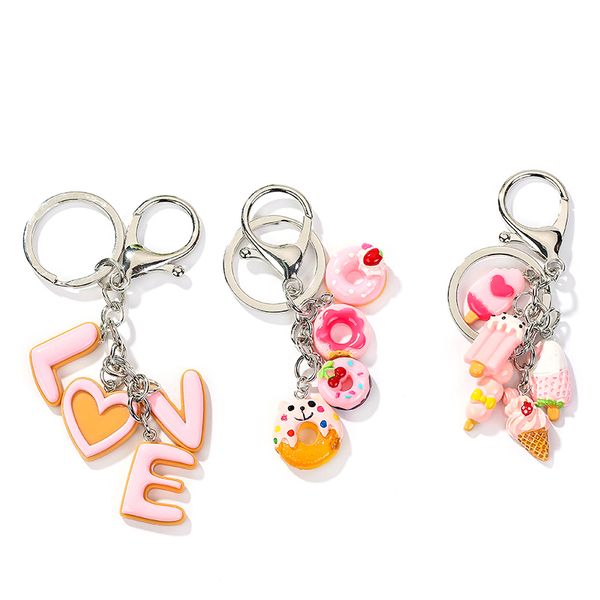 Donut Keychain Flatback Resin Pendant Charms Ice Cream Keyring for Woman Fast Food Jewelry
Donut Keychain Flatback Resin Pendant Charms Ice Cream Keyring for Woman Fast Food Jewelry