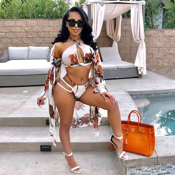women's swimwear bohemian fashion digital hd print cape swimsuit two-pieces three pieces set beach party dress 5186 5189, White;black
women's swimwear bohemian fashion digital hd print cape swimsuit two-pieces three pieces set beach party dress 5186 5189, White;black