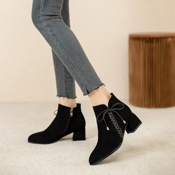 boots 2021 fashion women's shoes retro thick heel short suede ankle women winter warm, Black
boots 2021 fashion women's shoes retro thick heel short suede ankle women winter warm, Black