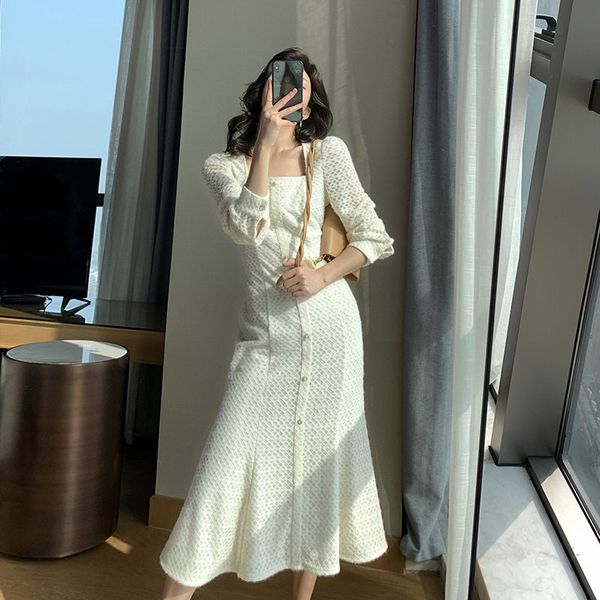 spring female casual square collar solid color single breasted long sleeve white patchwork lace trumpet dress 8y935 210510, Black;gray
spring female casual square collar solid color single breasted long sleeve white patchwork lace trumpet dress 8y935 210510, Black;gray