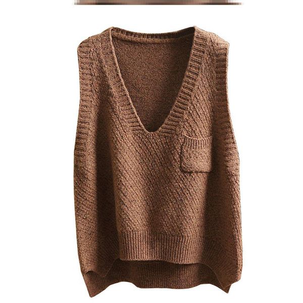 women's sweaters female sweater vest brown solid pockets v sleeveless vintage knitted or crocheted collar clothing loose women's y, White;black
women's sweaters female sweater vest brown solid pockets v sleeveless vintage knitted or crocheted collar clothing loose women's y, White;black