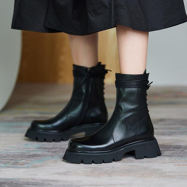 boots genuine leather ankle for women motorcycle black platform thick heel winter shoes booties zapatos mujer
boots genuine leather ankle for women motorcycle black platform thick heel winter shoes booties zapatos mujer