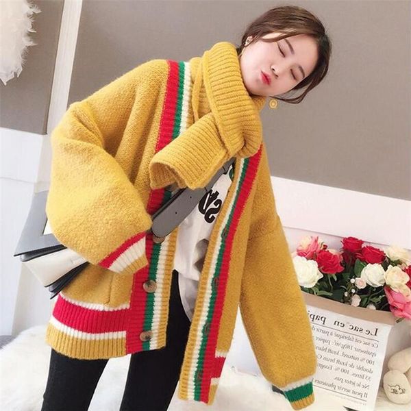 women's sweaters national style women 2021 autumn striped panelled knitted cardigans with pockets mujer thicken v-neck winter coat, White;black
women's sweaters national style women 2021 autumn striped panelled knitted cardigans with pockets mujer thicken v-neck winter coat, White;black