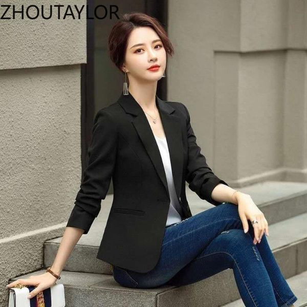 women's suits & blazers zhoutaylor blazer women office lady button coats female three quarter single slim fit notched collar autumn fe, White;black
women's suits & blazers zhoutaylor blazer women office lady button coats female three quarter single slim fit notched collar autumn fe, White;black