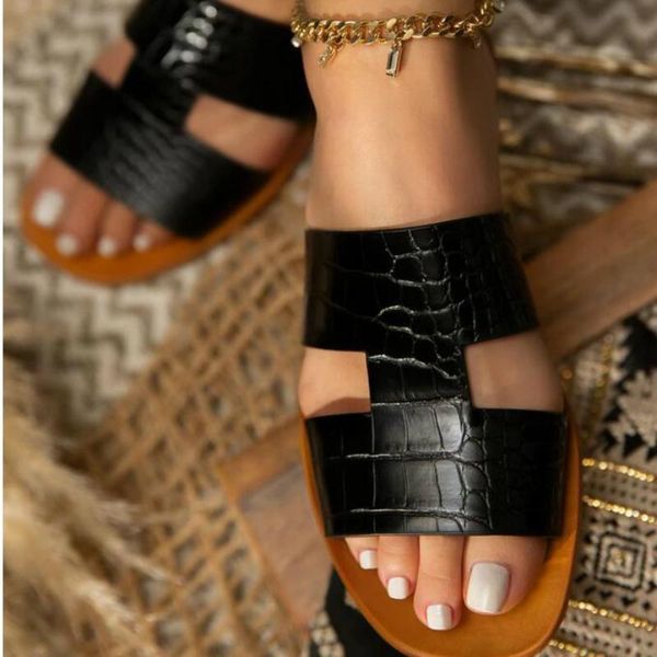 summer women slides pu leather pleated solid elegant retro woman shoe outside comfortable flat with ladies shoes large size slippers, Black
summer women slides pu leather pleated solid elegant retro woman shoe outside comfortable flat with ladies shoes large size slippers, Black