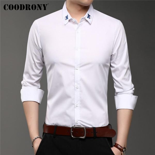 men's casual shirts coodrony brand spring autumn arrival business classic pure color long sleeve shirt men social dress clothing c6144, White;black
men's casual shirts coodrony brand spring autumn arrival business classic pure color long sleeve shirt men social dress clothing c6144, White;black