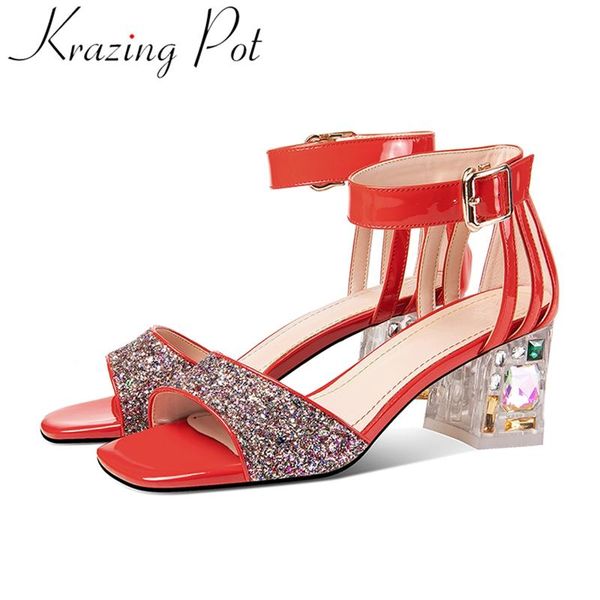 krazing pot big size genuine leather high heels peep toe ankle strap summer shoes elegant office lady rhinestone women sandals dress, Black
krazing pot big size genuine leather high heels peep toe ankle strap summer shoes elegant office lady rhinestone women sandals dress, Black