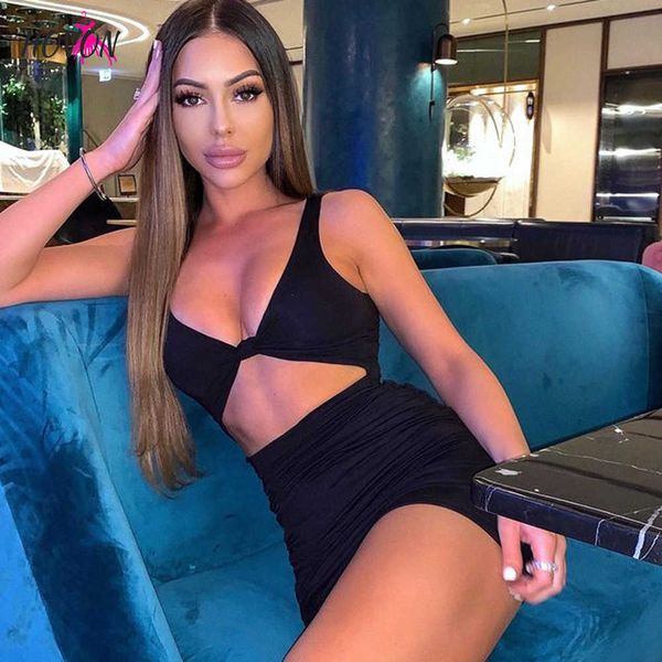 hovon ruched knot straps cut out backless bandage mini dress women pleated bodycon party dresses summer night club wear y1006, Black;gray
hovon ruched knot straps cut out backless bandage mini dress women pleated bodycon party dresses summer night club wear y1006, Black;gray