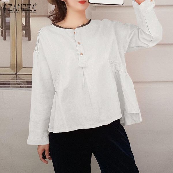 women's blouses & shirts lace stiching blouse zanzea 2021 vintage autumn cotton casual long sleeve blusas female plus size tunic, White
women's blouses & shirts lace stiching blouse zanzea 2021 vintage autumn cotton casual long sleeve blusas female plus size tunic, White
