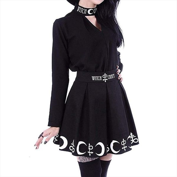fashion gothic punk witchcraft moon womens skirt magic spell symbolsprint pleated mini, Black
fashion gothic punk witchcraft moon womens skirt magic spell symbolsprint pleated mini, Black