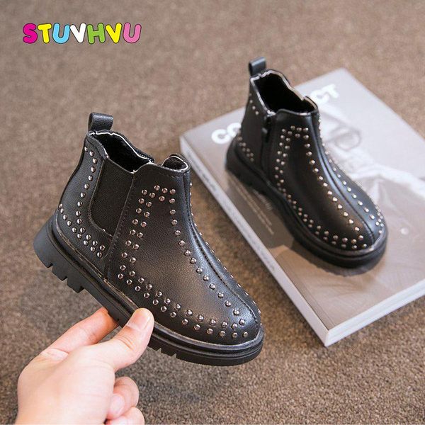 children' boots leather girls thin velvet 2021 autumn and winter fashion rivet side zipper kids ankle, Black;grey
children' boots leather girls thin velvet 2021 autumn and winter fashion rivet side zipper kids ankle, Black;grey