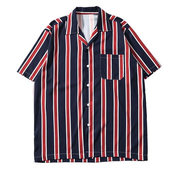men's casual shirts vertical stripe beach streetwear hip hop men short sleeve pocket summer 2021 male fashion turn-down shirt, White;black
men's casual shirts vertical stripe beach streetwear hip hop men short sleeve pocket summer 2021 male fashion turn-down shirt, White;black
