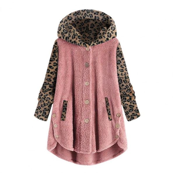 women's jackets plush coat leopard patchwork single-breasted button autumn winter warm casual loose long sleeve hooded irregular jacket, Black;brown
women's jackets plush coat leopard patchwork single-breasted button autumn winter warm casual loose long sleeve hooded irregular jacket, Black;brown