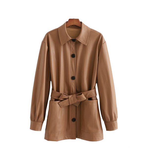 vintage woman brown loose pu sashes shirt jacket autumn winter fashion ladies thick outerwear female casual oversized coats 210515, Black;brown
vintage woman brown loose pu sashes shirt jacket autumn winter fashion ladies thick outerwear female casual oversized coats 210515, Black;brown