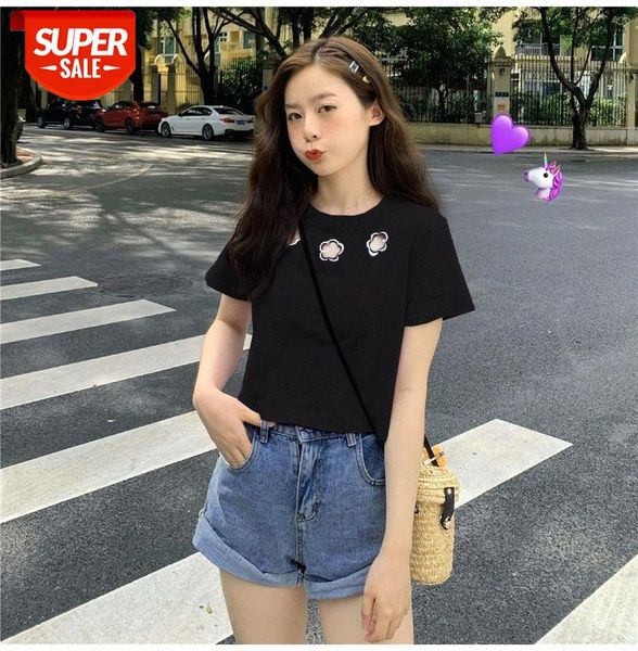 design sense short-sleeved t-shirt female korean version of the trendy student short umbilical western style carefully machine half sl #0y0k, White
design sense short-sleeved t-shirt female korean version of the trendy student short umbilical western style carefully machine half sl #0y0k, White
