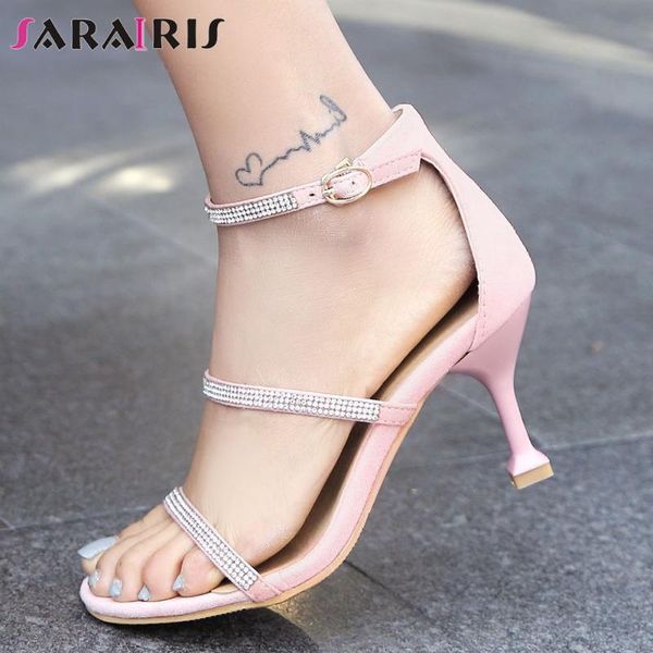 sandals sarairis female 2021 solid crystal women ankle strap buckle thin heel party club dress shoes woman, Black
sandals sarairis female 2021 solid crystal women ankle strap buckle thin heel party club dress shoes woman, Black