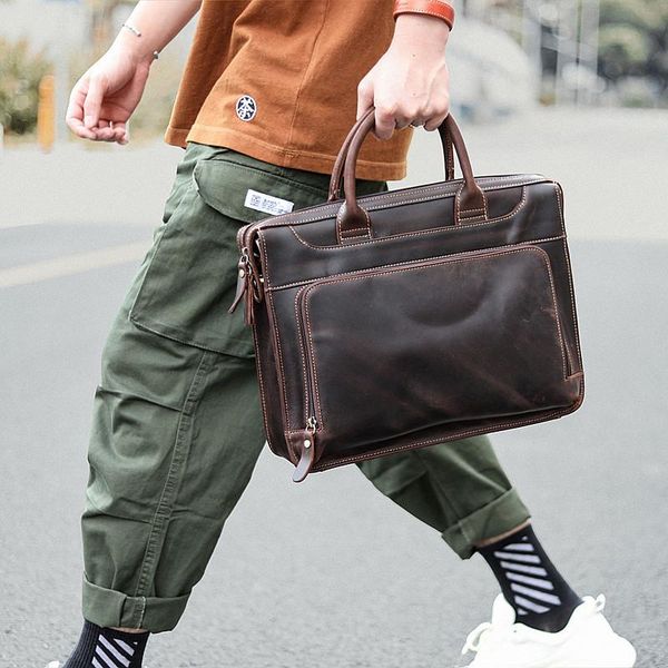 crazy horse leather retro luxury business handbag casual men's natural real shoulder messenger large capacity briefcase briefcases
crazy horse leather retro luxury business handbag casual men's natural real shoulder messenger large capacity briefcase briefcases