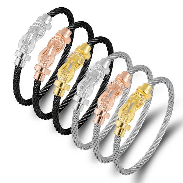bangles bracelets fashion bracelet titanium steel wire rope magnetic buckle 8-shaped half brick 8 0 micro inlaid lovers, Black
bangles bracelets fashion bracelet titanium steel wire rope magnetic buckle 8-shaped half brick 8 0 micro inlaid lovers, Black