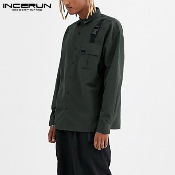 man turn down collar button camisa leisure pocket incerun fashion cargo men shirts long sleeve solid color blouse plus size men's casu, White;black
man turn down collar button camisa leisure pocket incerun fashion cargo men shirts long sleeve solid color blouse plus size men's casu, White;black