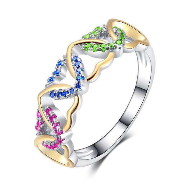 wedding rings fashion two-tone metal ring creative color inlaid zircon winding heart-shaped hand jewelry for women engagement gift, Slivery;golden
wedding rings fashion two-tone metal ring creative color inlaid zircon winding heart-shaped hand jewelry for women engagement gift, Slivery;golden