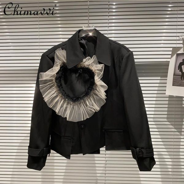 women's spring jacket long sleeves large flower blazer women 2021 office ladies business suit coat black suits & blazers, White;black
women's spring jacket long sleeves large flower blazer women 2021 office ladies business suit coat black suits & blazers, White;black