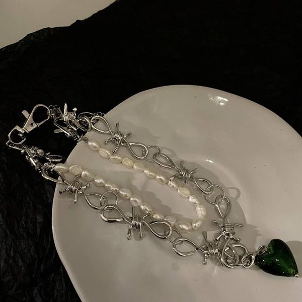 pendant necklaces 90s punk thorns imitation pearl necklace for women metal goth vintage fashion charm chain heart jewelry gifts, Silver
pendant necklaces 90s punk thorns imitation pearl necklace for women metal goth vintage fashion charm chain heart jewelry gifts, Silver