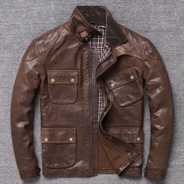 men's leather & faux jacket men genuine motorcycle biker vintage quality coat jaket kulit asli pria 2021, Black
men's leather & faux jacket men genuine motorcycle biker vintage quality coat jaket kulit asli pria 2021, Black