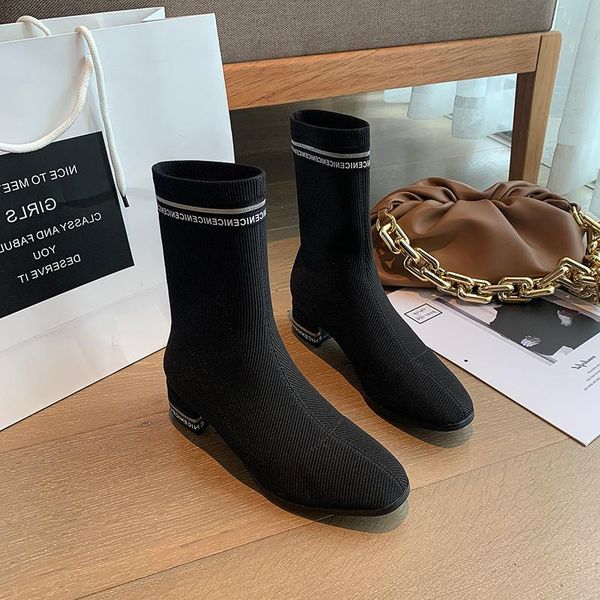 boots stretch socks women shoes mid-calf square heels riband leters breathtable sock shoe motorcycle, Black
boots stretch socks women shoes mid-calf square heels riband leters breathtable sock shoe motorcycle, Black