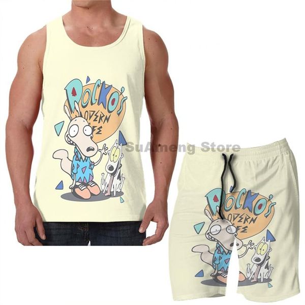 men's tracksuits summer funny print men tank women rockos modern life beach shorts sets fitness vest, Gray
men's tracksuits summer funny print men tank women rockos modern life beach shorts sets fitness vest, Gray