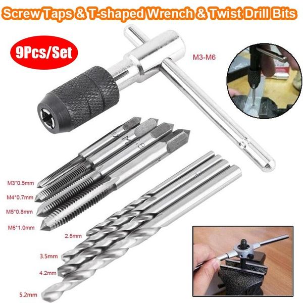 hand tools 9pcs/set m3/m4/m5/m6 t-handle wrench & twist drill bits threading tapping tool kit screw tap
hand tools 9pcs/set m3/m4/m5/m6 t-handle wrench & twist drill bits threading tapping tool kit screw tap