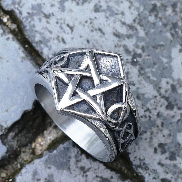 unique celtics knot pentagram ring 316l stainless steel pagan men women biker fashion jewelry drop cluster rings, Golden;silver
unique celtics knot pentagram ring 316l stainless steel pagan men women biker fashion jewelry drop cluster rings, Golden;silver